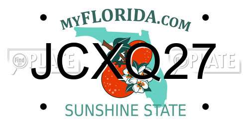 JCXQ27 Florida License Plate