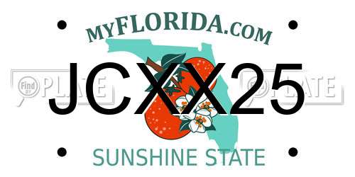 JCXX25 Florida License Plate