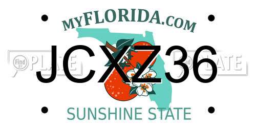 JCXZ36 Florida License Plate