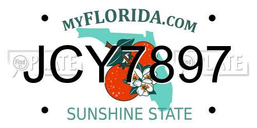 JCY7897 Florida License Plate
