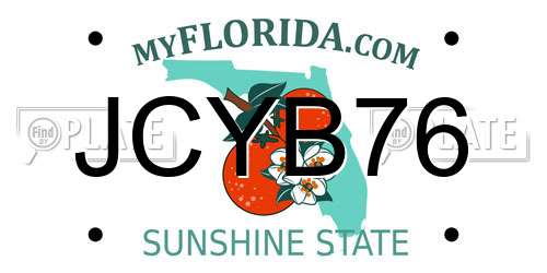 JCYB76 Florida License Plate