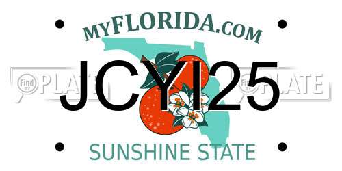 JCYI25 Florida License Plate