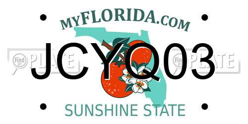 JCYQ03 Florida License Plate