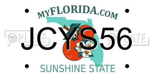 JCYS56 Florida License Plate