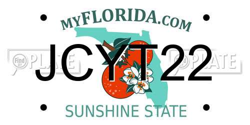 JCYT22 Florida License Plate