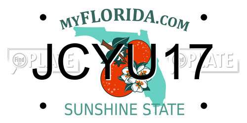 JCYU17 Florida License Plate