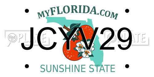 JCYV29 Florida License Plate