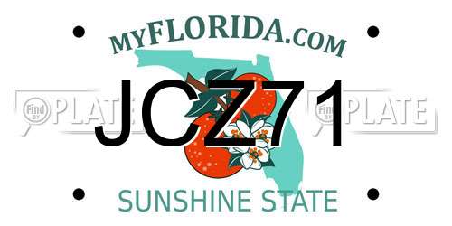 JCZ71 Florida License Plate