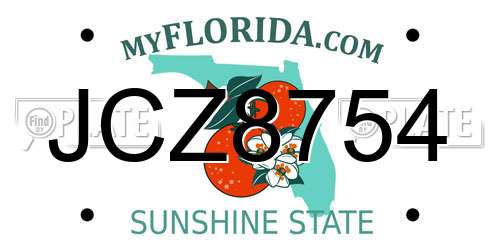JCZ8754 Florida License Plate