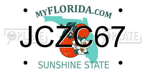JCZC67 Florida License Plate