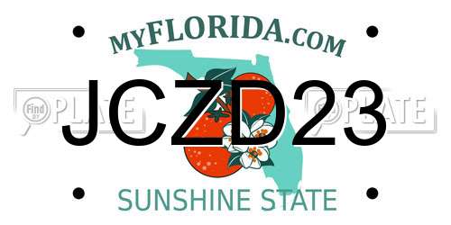JCZD23 Florida License Plate
