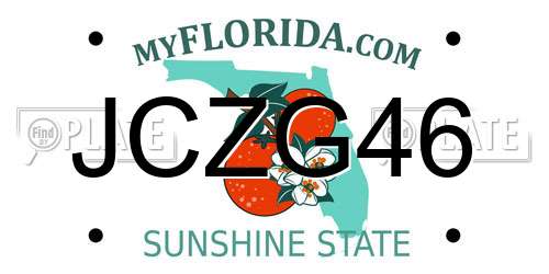 JCZG46 Florida License Plate