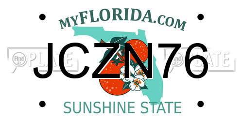 JCZN76 Florida License Plate