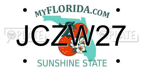 JCZW27 Florida License Plate