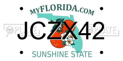 JCZX42 Florida License Plate