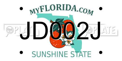 JD002J Florida License Plate
