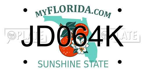 JD064K Florida License Plate