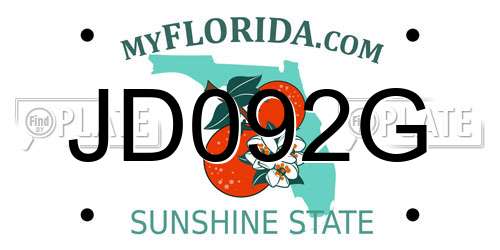 JD092G Florida License Plate