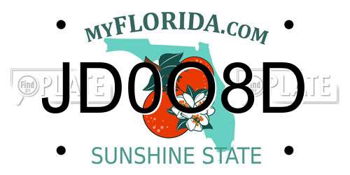 JD0O8D Florida License Plate