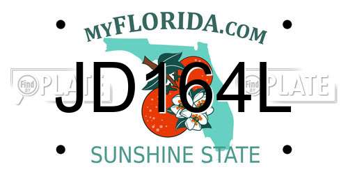 JD164L Florida License Plate