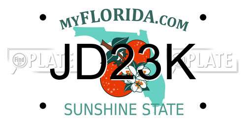 JD23K Florida License Plate