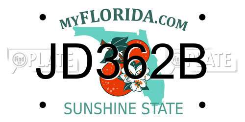 JD362B Florida License Plate