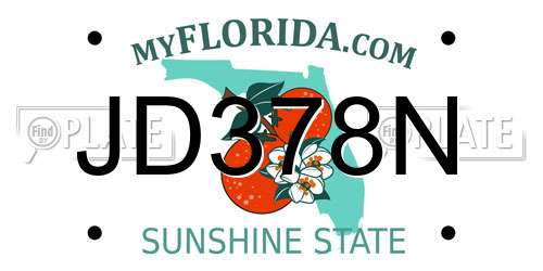 JD378N Florida License Plate