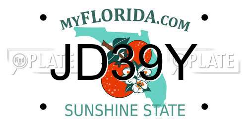 JD39Y Florida License Plate