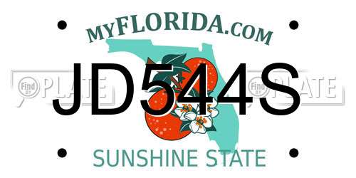 JD544S Florida License Plate