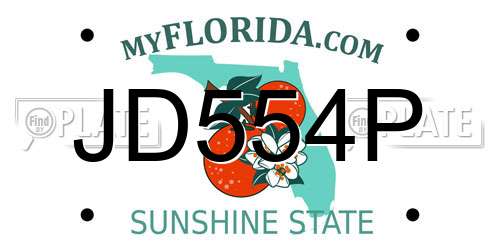 JD554P Florida License Plate