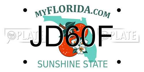 JD60F Florida License Plate
