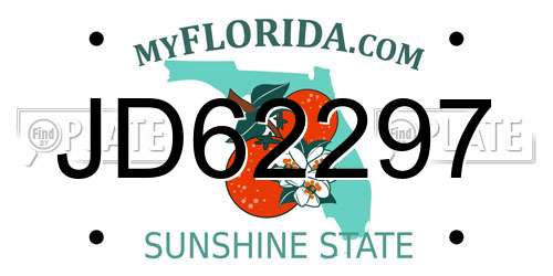 JD62297 Florida License Plate