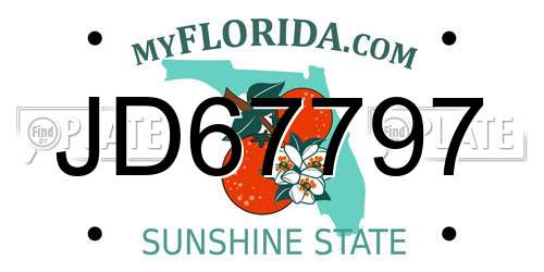 JD67797 Florida License Plate
