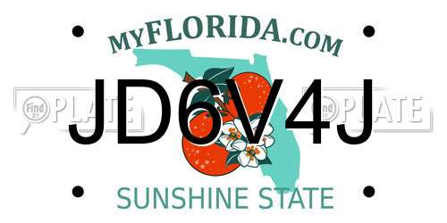 JD6V4J Florida License Plate