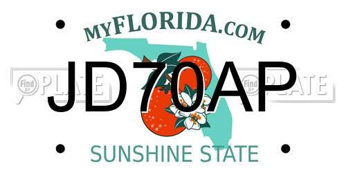 JD70AP Florida License Plate