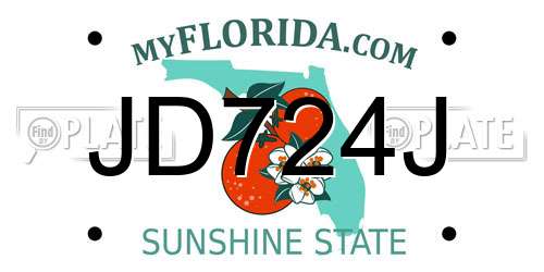 JD724J Florida License Plate