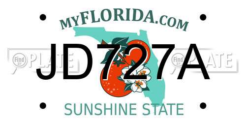 JD727A Florida License Plate