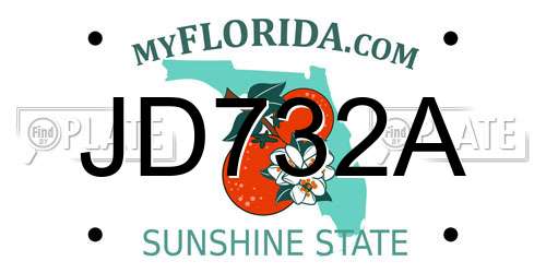 JD732A Florida License Plate