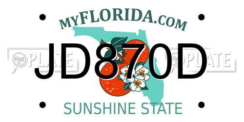 JD870D Florida License Plate