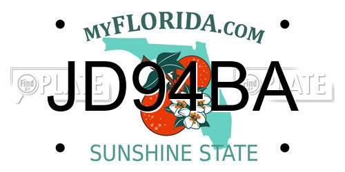 JD94BA Florida License Plate