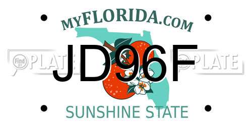 JD96F Florida License Plate