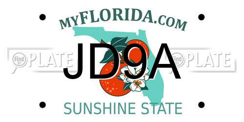 JD9A Florida License Plate