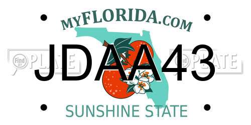 JDAA43 Florida License Plate