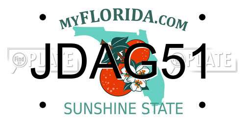 JDAG51 Florida License Plate