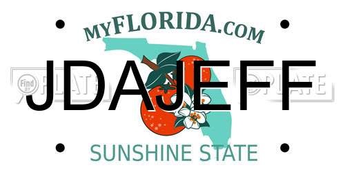 JDAJEFF Florida License Plate