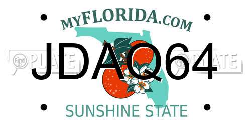 JDAQ64 Florida License Plate