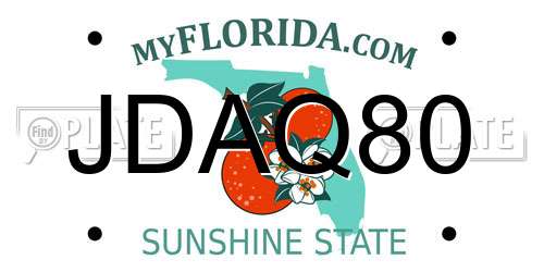 JDAQ80 Florida License Plate