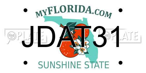 JDAT31 Florida License Plate