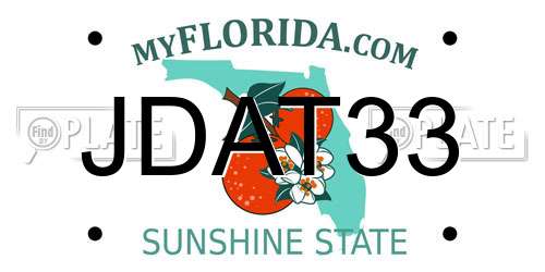 JDAT33 Florida License Plate