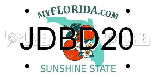 JDBD20 Florida License Plate
